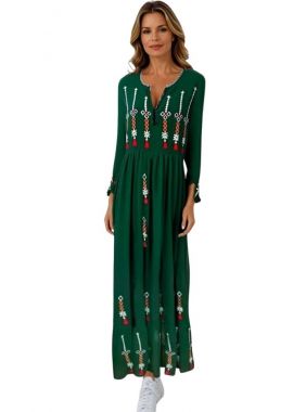 Rochie traditionala verde, dama RL24, verde brad