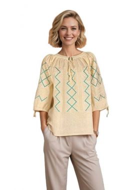 Bluza traditionala bej dama RA25 bej