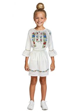 Rochie fete tip costum CPC alb/verde-DACSHOP
