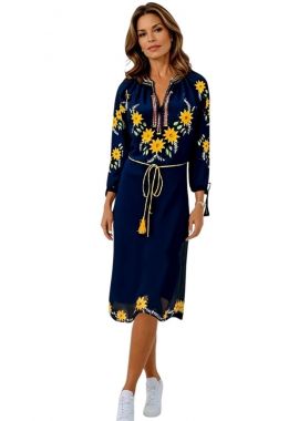 Rochie traditionala bleumarin, dama RDF