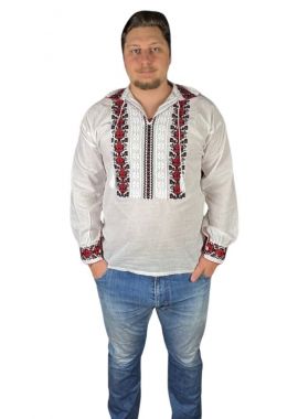 Ie barbati CP26 alb/rosu cireasa