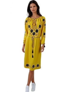 Rochie traditionala galbena, dama RDF, galben
