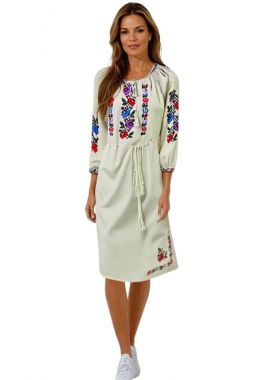 Rochie traditionala bej, dama CP24, bej