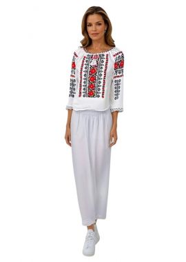 Fusta traditionala alba, dama,  R24F, alb pur