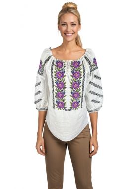 Bluza dama O25 alb/mov
