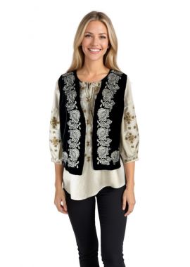 Vesta dama din catifea negru