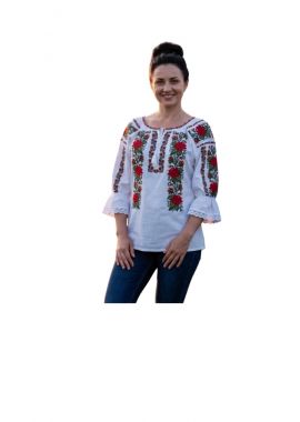 Bluza dama IU26 alb/verde
