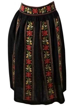 Fusta traditionala, neagra, R24F, negru/rosu