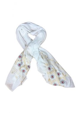 Marama traditionala MA alb/rosu