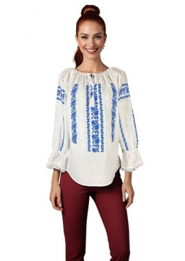 Ie dama traditionala I26 alb/albastru