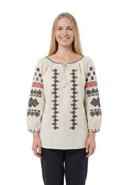 Bluza dama A26 bej/rosu