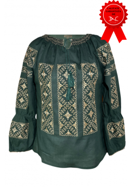 Bluza tip ie dama RBIB, Dacali, verde/crem-XL