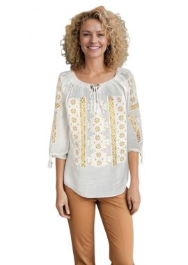 Ie dama traditionala alba RSL5 alb/crem