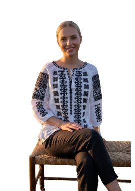 Bluza dama 2IU26 alb/negru