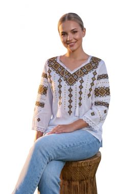 Bluza dama 2IU26 alb/maro