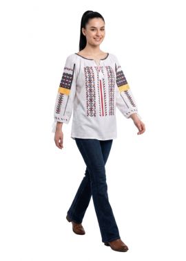 Bluza dama AU26 alb/galben