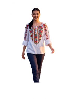 Bluza dama IL26 alb/galben