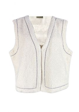 Vesta dama traditionala R25 crem/negru