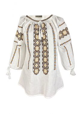 Ie dama traditionala alba D24 alb/crem