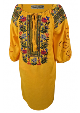 Rochie traditionala galbena dama R