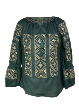 Bluza tip ie dama RBIB, Dacali, verde/crem-S