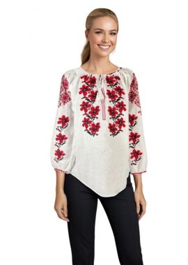 Ie dama traditionala I26 alb/rosu