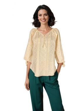 Bluza traditionala dama crem RA25 crem