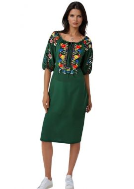 Rochie traditionala dama R verde