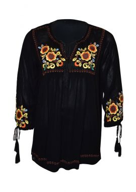 Bluza traditionala neagra, dama RFN, negru