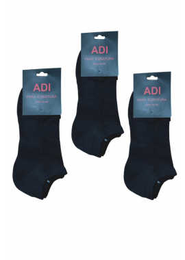 Set 3 perechi sosete barbati sport din bumbac fara cusaturi, Dacali, marimea 40-44, negru mat