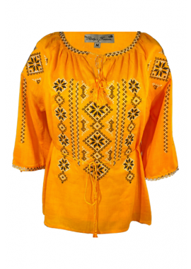Bluza traditionala galena, RIAG, galben/negru