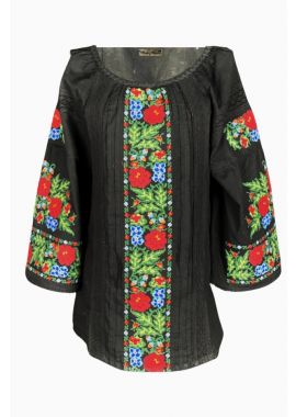 Bluza traditionala neagra, dama R24