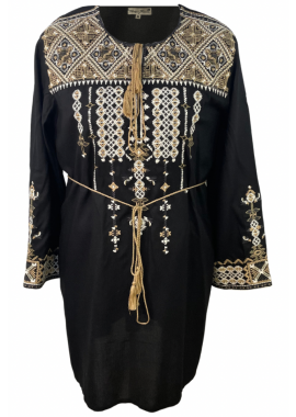 Bluza traditionala  dama, R 25, negru/gej natural