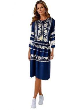 Rochie traditionala dama RL25 albastru